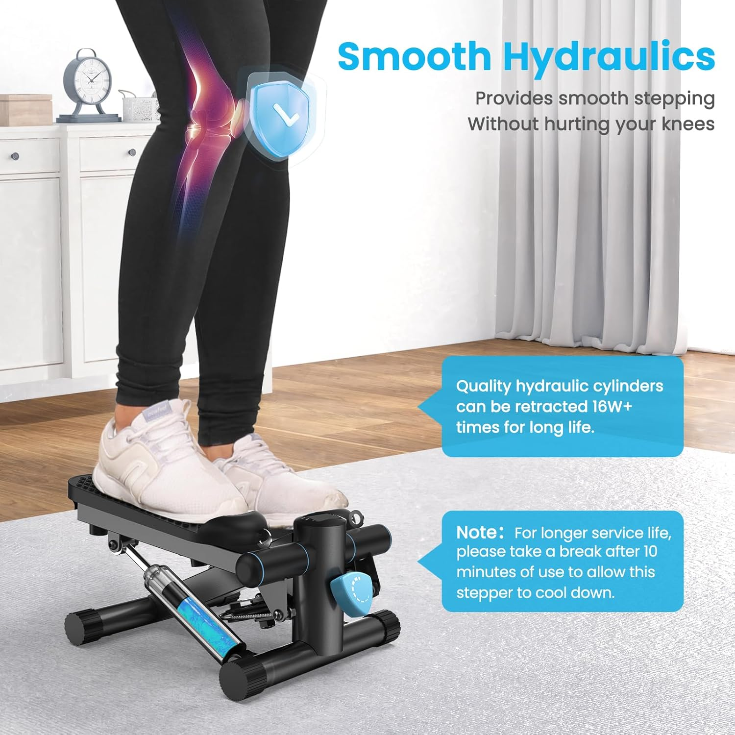 Mini Steppers for Exercise at Home, Stair Stepper Machine with Resistance Bands, 330 Lbs Capacity, and LCD Monitor for Home Workout, Full Body Cardio and Walking image number 1