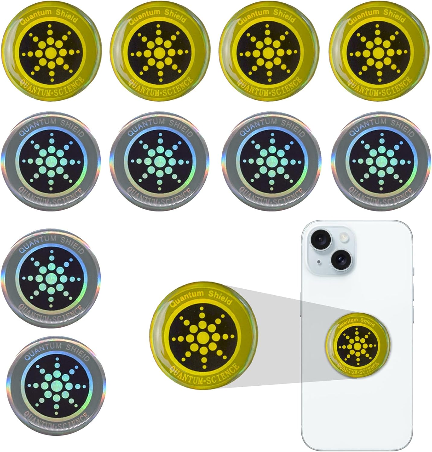 BFUZXY Pack of 12 EMF Blocker, Radiation Blocker Mobile Phone Stickers, Anti-Radiation Shielding Stickers, Self-Adhesive image number 1