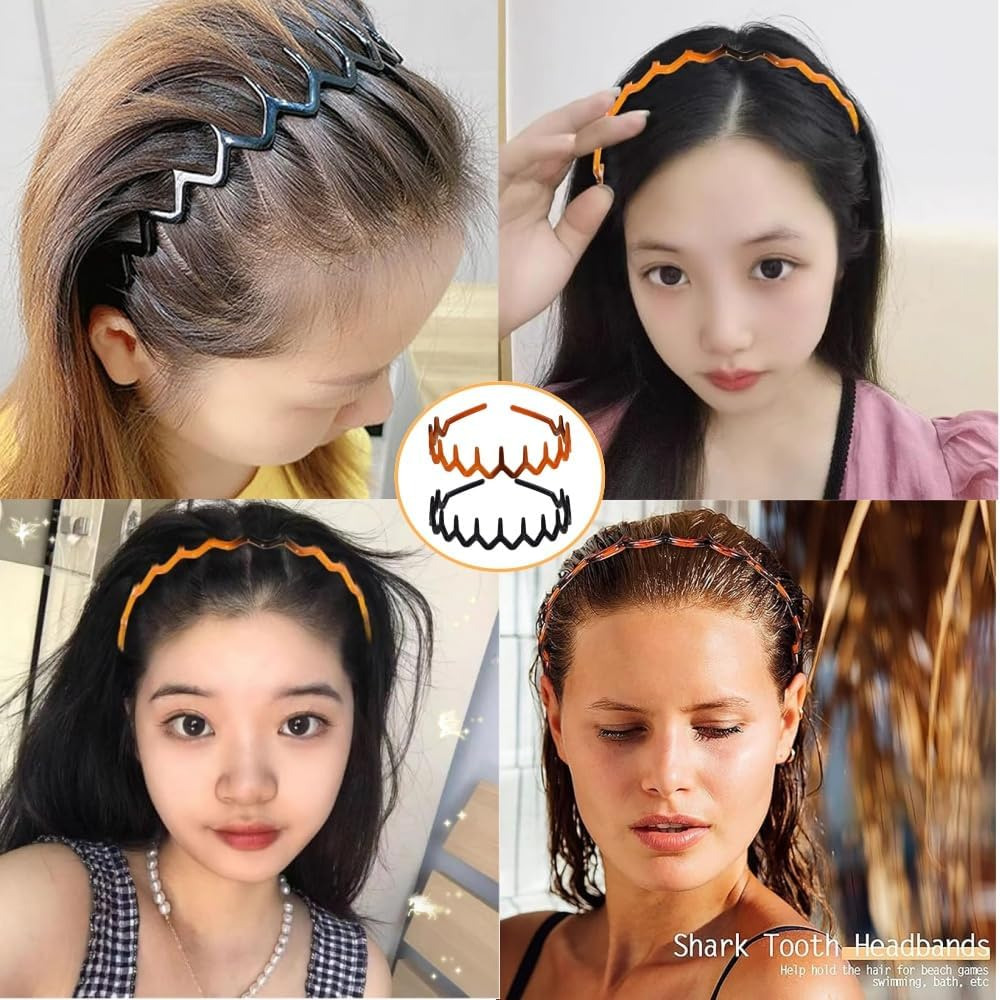 Jindizi 6Pcs Toothed Hair Hoop Toothed Headband, Tooth Comb Hairband Wavy Zigzag Headband Plastic Hair Hoops Zigzag Hair Band for Women Girls Fashion Hair Hoop image number 5