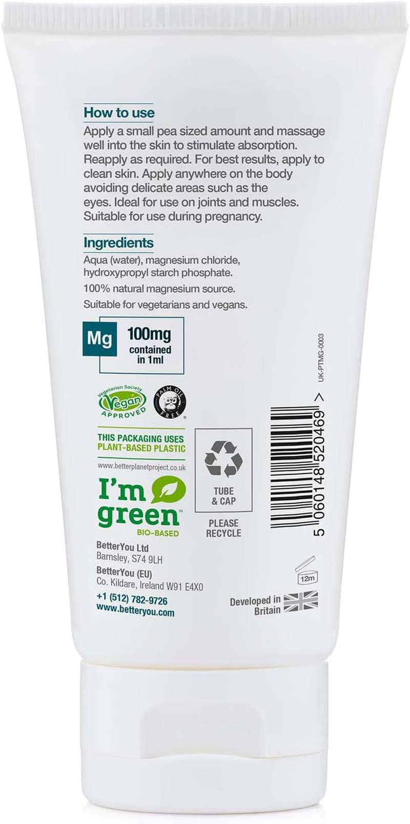 Betteryou Magnesium Gel - Relaxing Muscle Rub - Topical Magnesium for Effective Absorption - Tense Joint Support and Sore Muscle Relief - 5.07 Oz image number 2