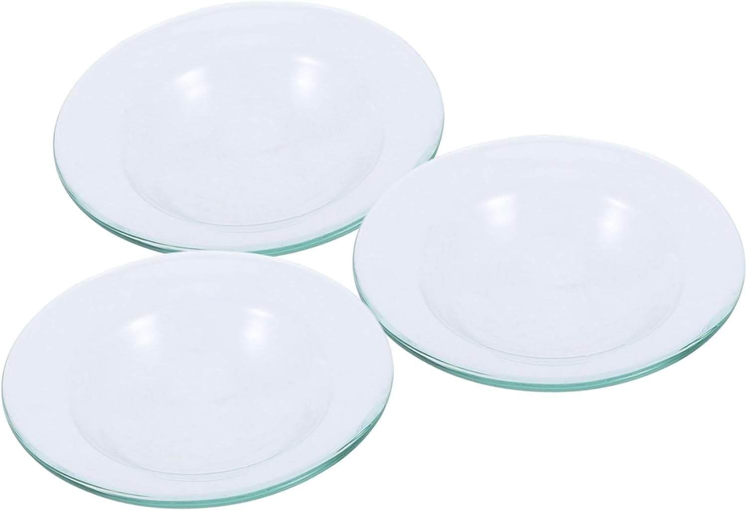 LIFKOME 3Pcs 4-Inch Glass Warmer Dish Essential Oil Heating Plate Wax Melt Burner Replacement Tray Smooth Reusable Surface Fits Aromatherapy Lamps Easy to Clean Home Decoration Bowl image number 2