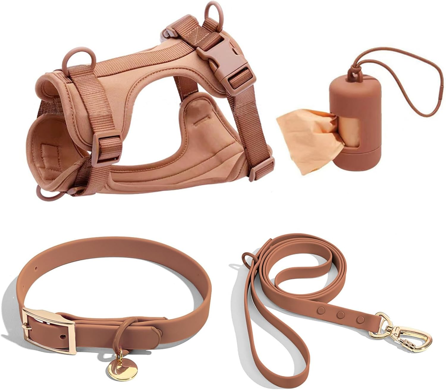 4 PCS Set Tactical Dog Harness,Pet Tactical Chest","Service Dog Vest and Back anti Bite Waterproof Dog Tactical Chest and Back Strap PVC Traction Rope Dog Collar-Pink 4||XS