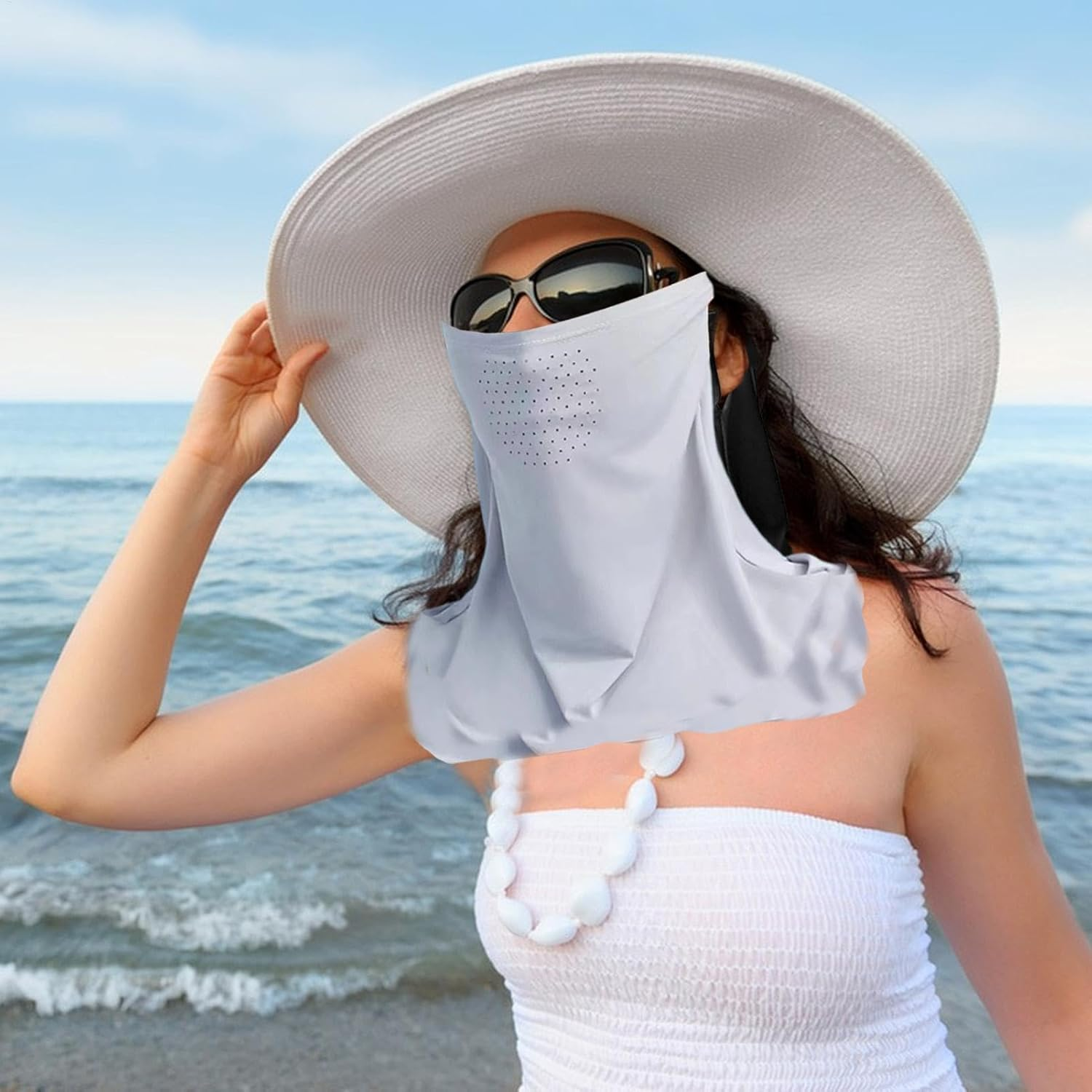 Face Cover for Sun Protection - Breathable Sun Protection Cover,Outdoor Supplies, Sunscreen Covering Shield for Women and Girls image number 3