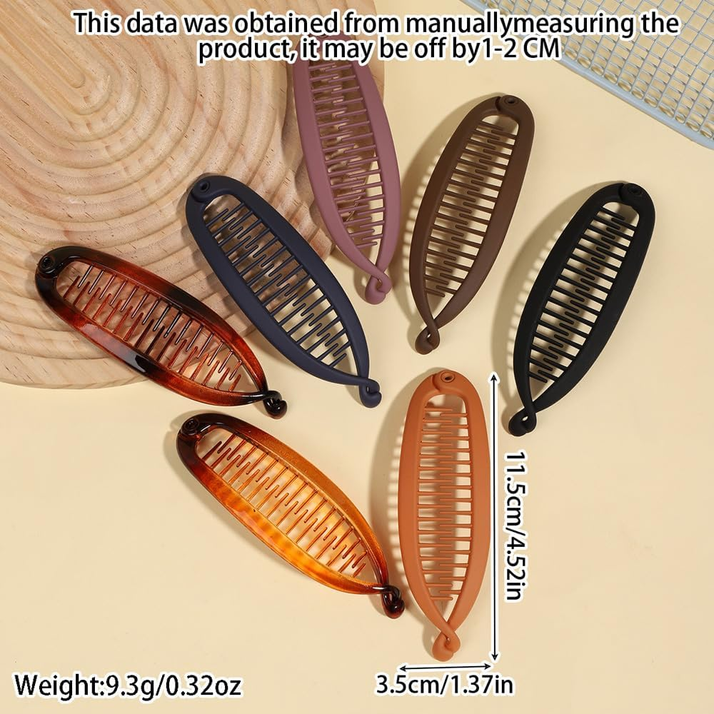 XFSRG Pack of 7 Women'S Oval Banana Comb Twist Clip Pluggable Hair Clips Simple and Refined Elegant Hair Accessories image number 6
