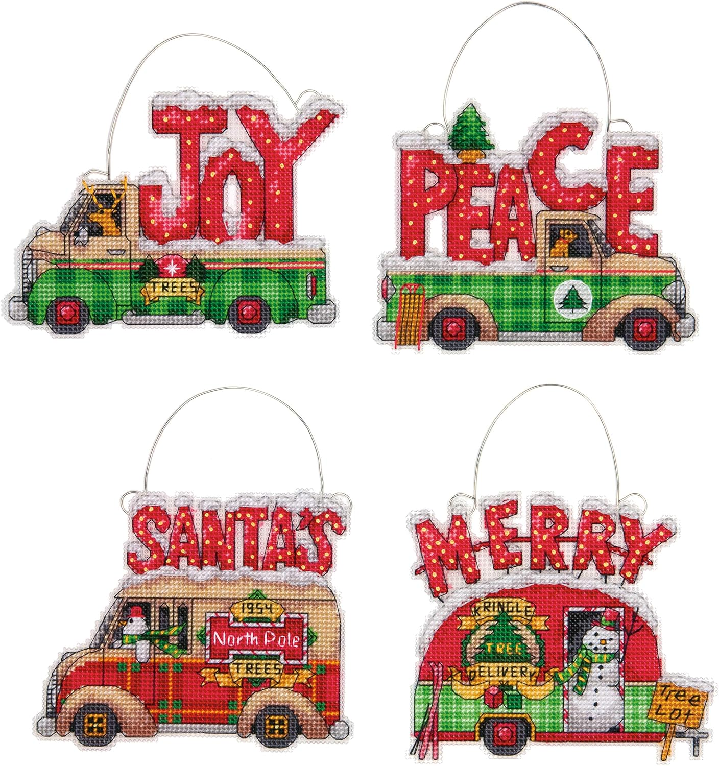 Dimensions Holiday Truck Ornaments Counted Cross Stitch Kit, 12.7 Cm image number 6
