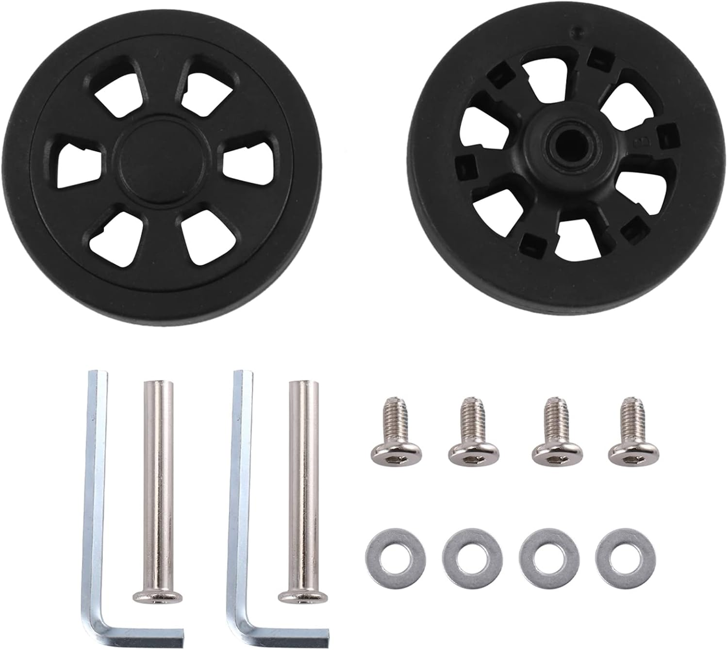 60Mmx15Mm Luggage Wheels Replacement Suitcase Replacement Wheels Luggage Suitcase Replacement Wear PU Black Pair image number 3