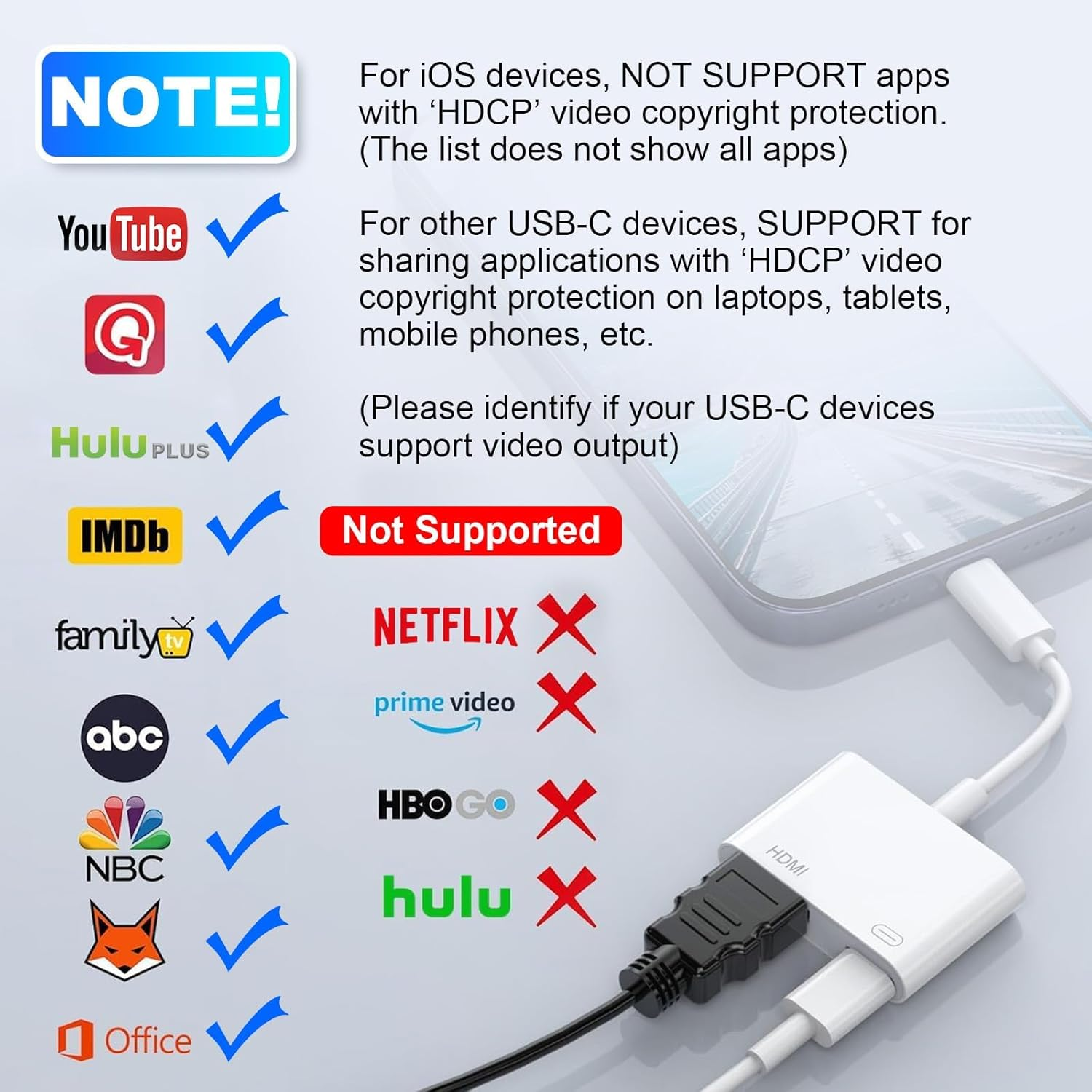 USB-C to HDMI Adapter, 4K Type-C to HDMI Adapter with 100W Charging HD Video Audio Sync Screen Converter AV Adapter for Iphone 16/15 Series Ipad Macbook, More USB-C Phones Tablet Laptop Etc image number 1