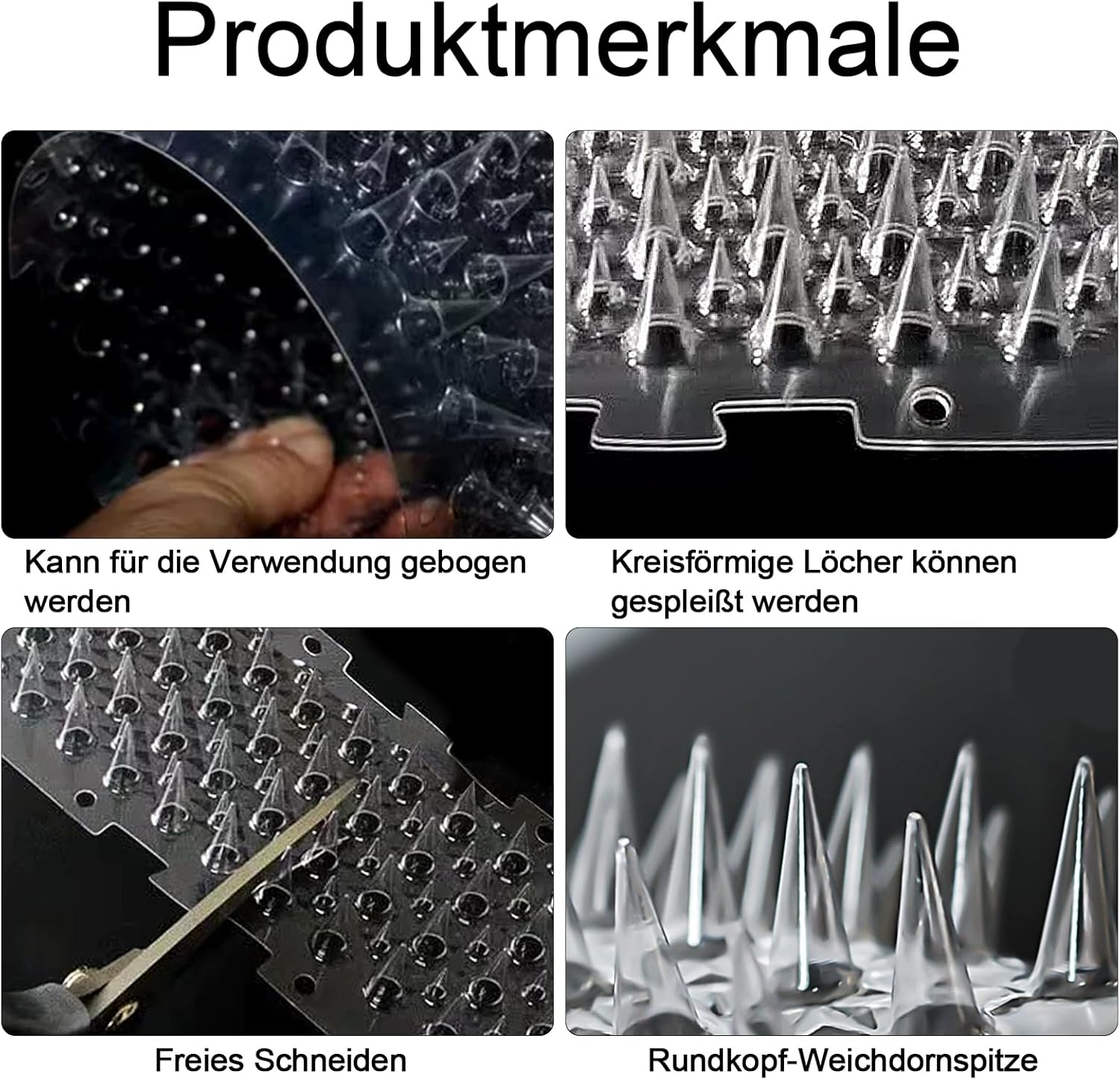 Cat Repellent Mat for Outdoor Use, Plastic Cat Repellent Garden, Deterrent Training for Indoor and Outdoor Use, Spike Mat Devices, Spike Mat Devices (42 X 8.2 X 2 Cm (10 Pieces, Transparent) image number 4