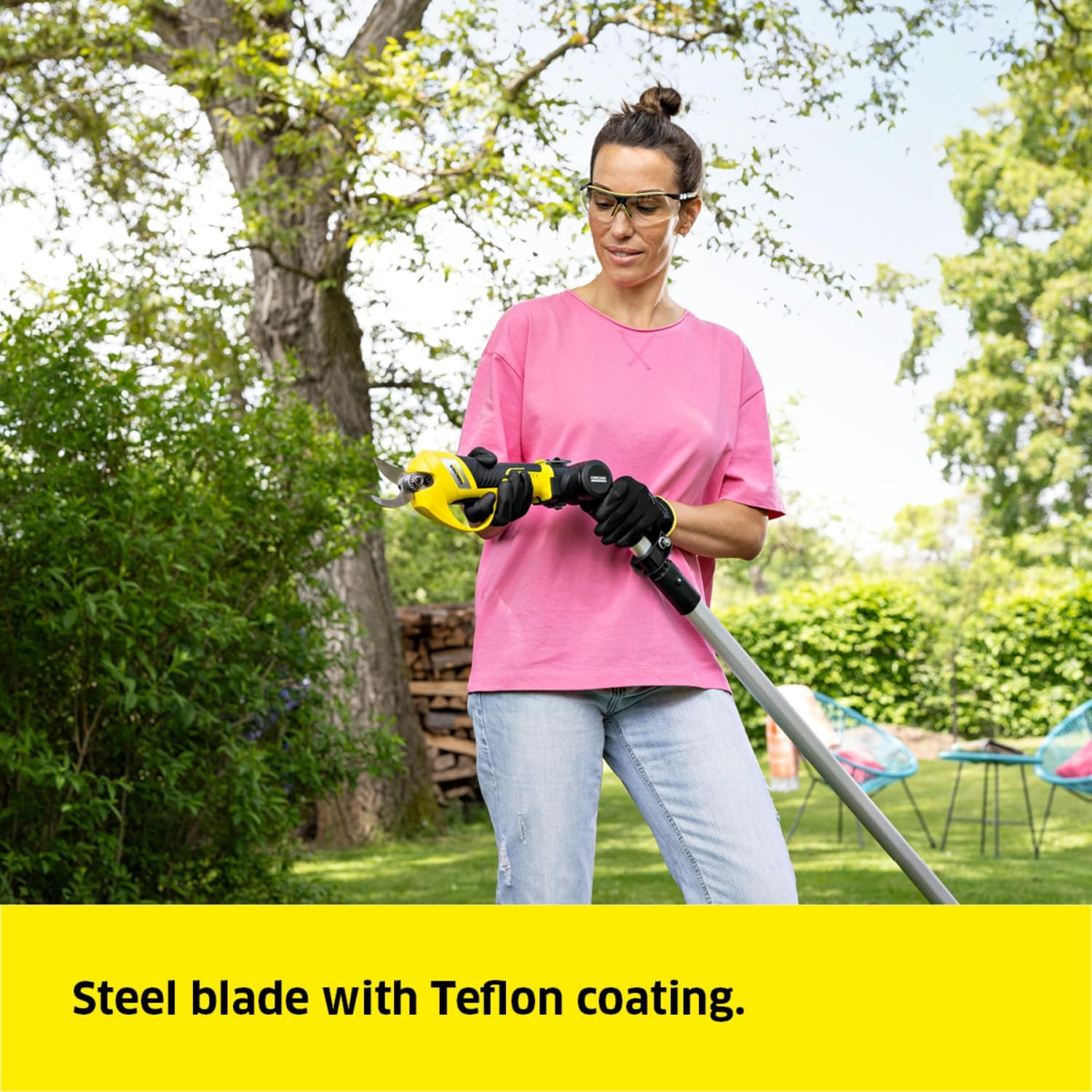 K&auml;rcher Cordless Lopper TLO2-18 18V Battery Platform, Features Real Time LED Display. Easily Cut Branches and Twigs up to 2.5Cm, Byplass Blade Cuts Precisely without Need for Force, Skin Only