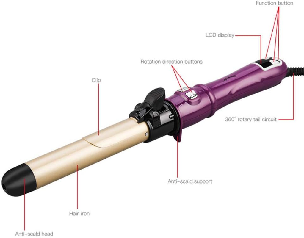 Curling Iron 28Mm Auto Hair Curler Ceramic Rotating Curling Iron Waver Pear Flower Cone Curling Wand Curl Roller Wave Hair Curly Tool-B image number 4