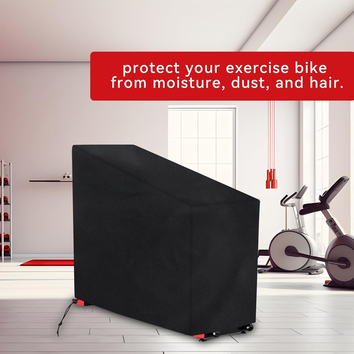 Klmnop Exercise Bike Cover, Waterproof and Dustproof Stationary Bike Cover, Upright Cycling Protective Cover for Indoor & Outdoor Fitness(Black) image number 4