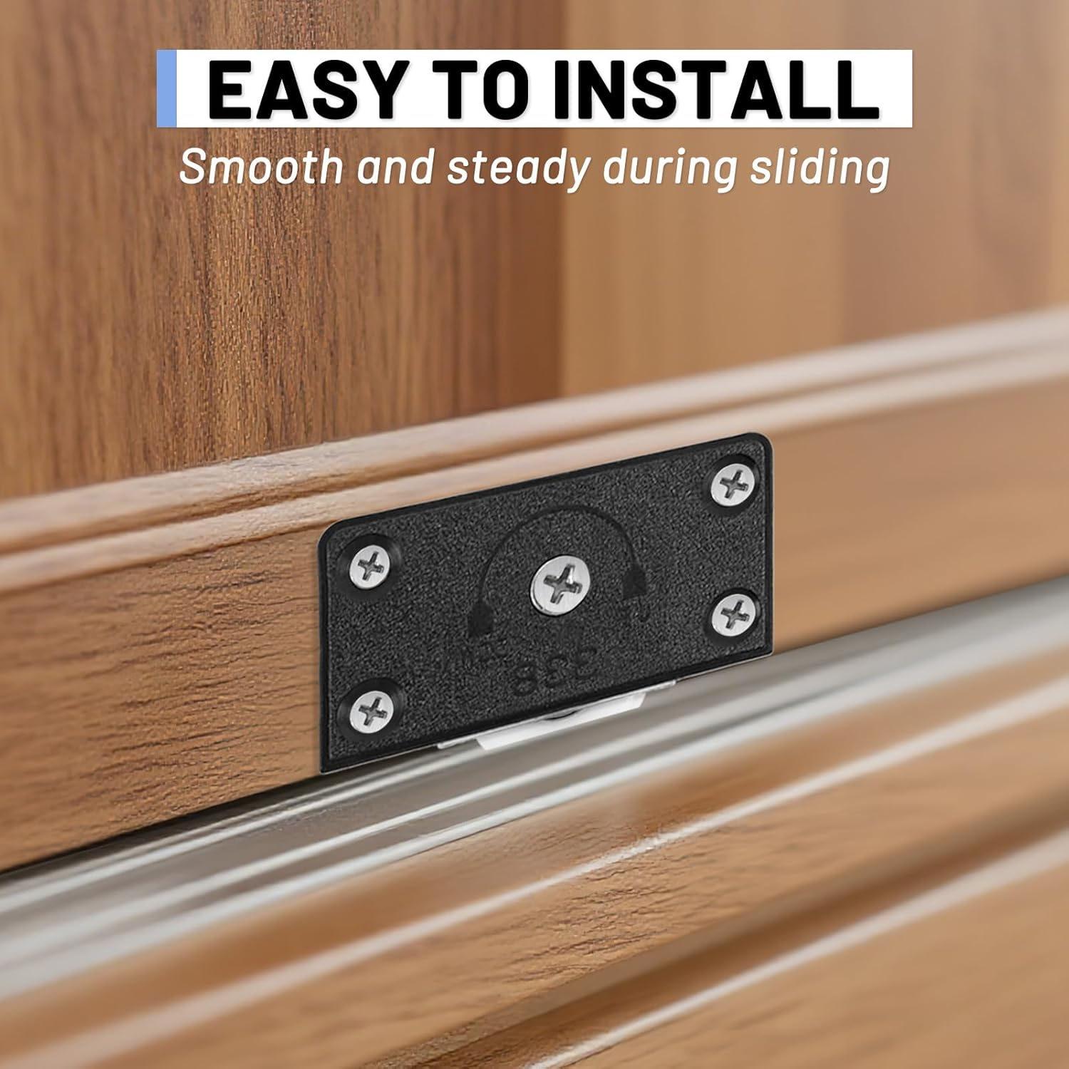 6 Sets Black Sliding Cabinet Hardware with Screw, Component Door Wheel Cabinet Doors Silent Roller Pulleys for Home Cabinet Wardrobe Sliding Door (6 Sets) image number 2