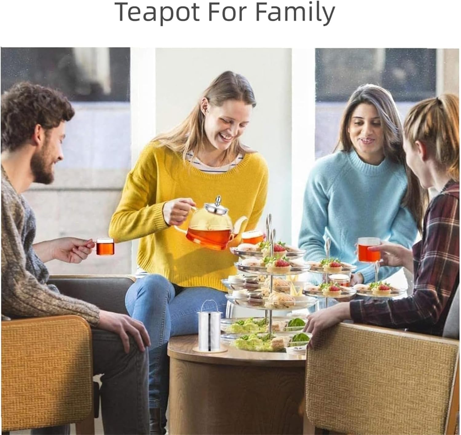 1200Ml Glass Teapot, 40Oz Stovetop Safe Tea Steeper Glass Kettle with Removable Stainless Steel Infuser for Blooming Tea & Loose Leaf Tea image number 3