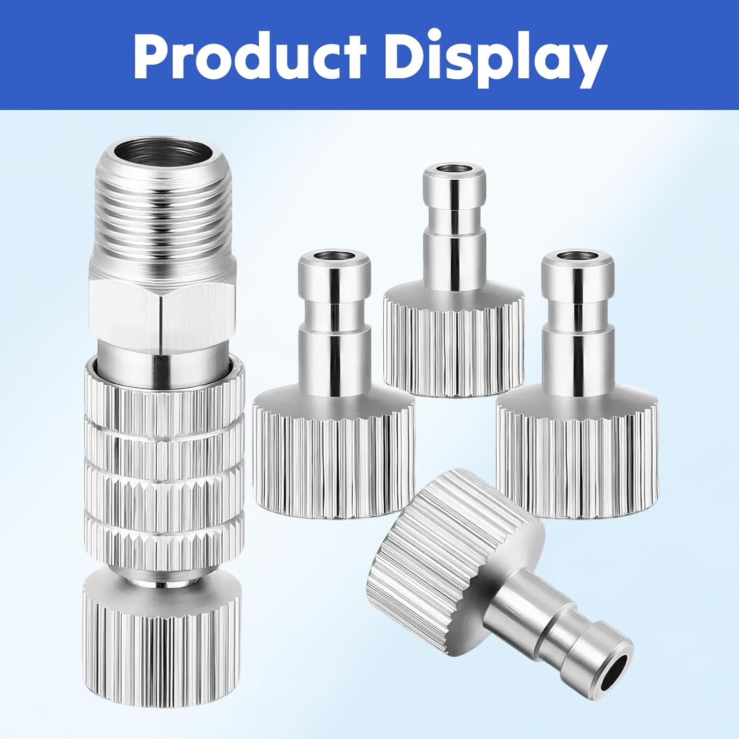 Airbrush Quick Disconnect Coupler Release Fitting Adapter Kit with 1 Male 1/8 Inch to 1/8 Inch Female Connectors and 4 Additional Female Connectors for Air Compressors and Airbrush Hoses image number 2