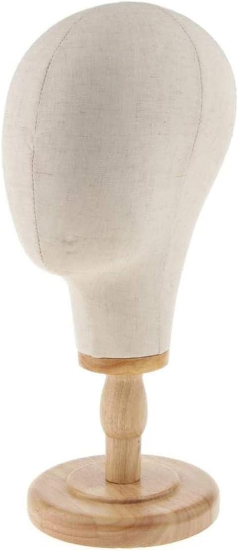 Blesiya 21 Inch Canvas Block Mannequin Head Afro Manikin Model with Wood Stand Hat Display Styling Wigs Making for Salon Shop Showcase Home image number 3