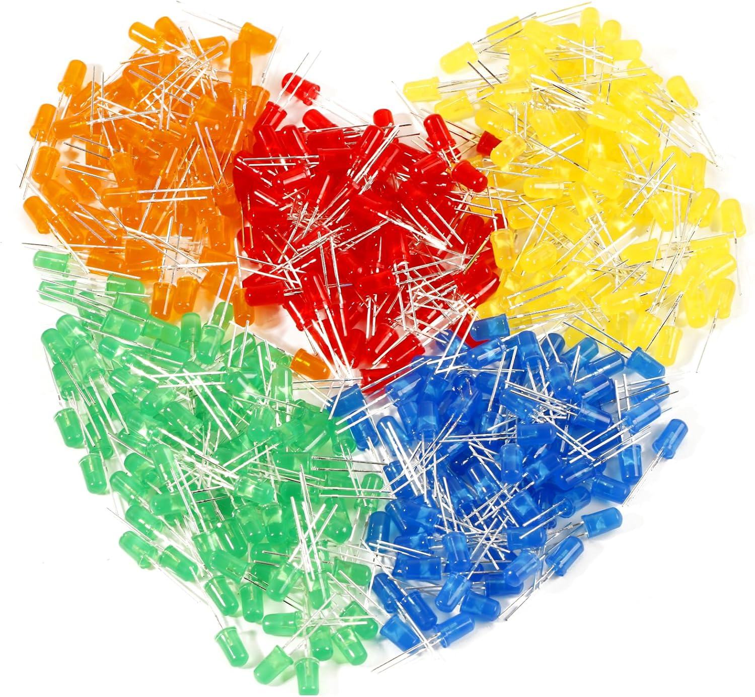 Juasky 150Pcs 5Mm LED Diode Lights,Light Emitting Diodes,Blue LED for Science Experiment DIY Projects - Clear-Green image number 7