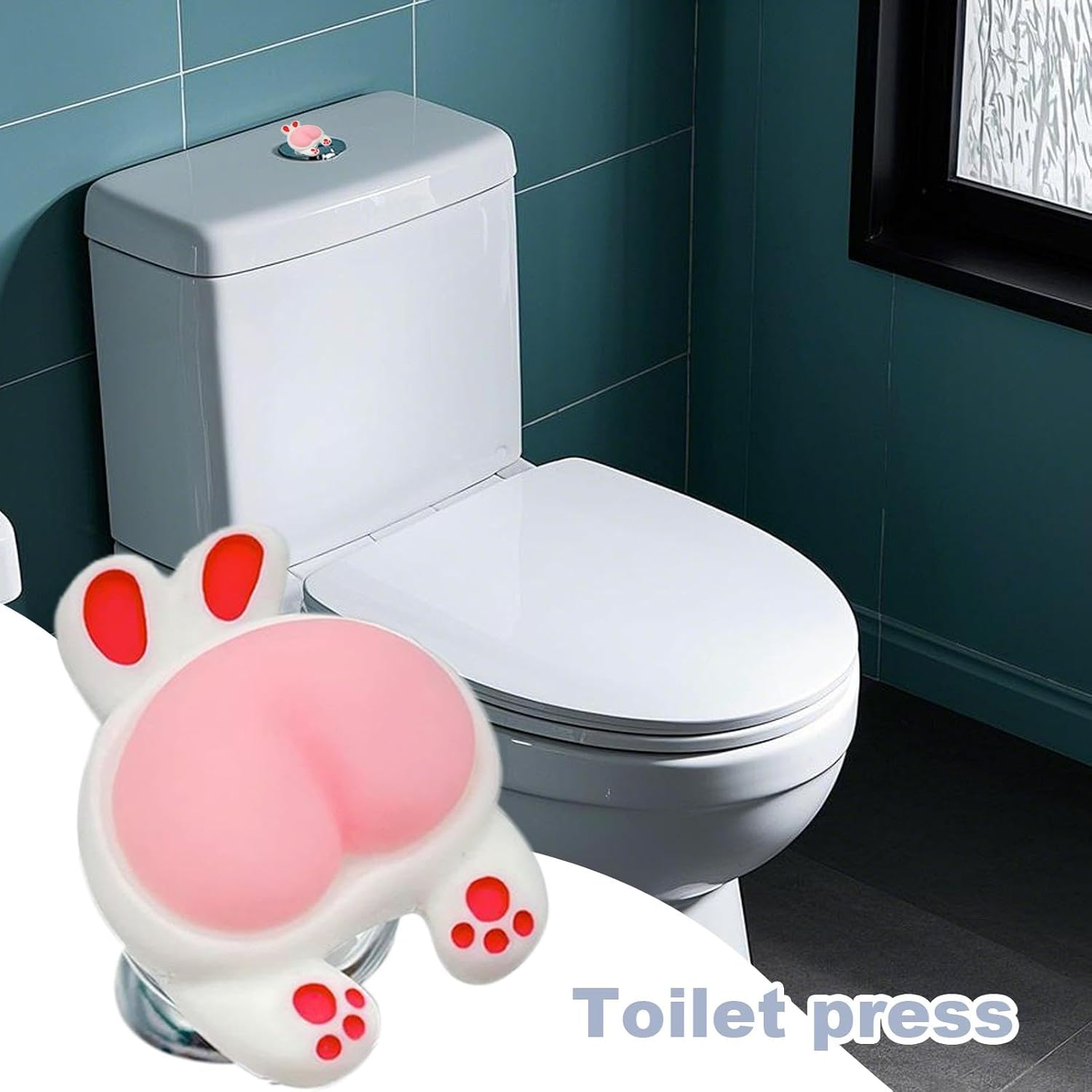 Toilet Button Pusher | Button Pusher Cover Assist Tool Animal Butt,Bathroom Decor Replacement Parts, Toilet Press Helper for Long Nail Protection