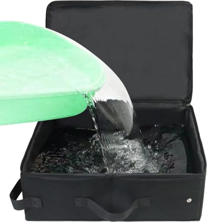 Portable Foldable Cat Litter Box for Travel, Waterproof Leak-Proof Design with Lid, Collapsible Carrier for Car/Hotel, Lightweight Tray for Small Cats & Kittens image number 1