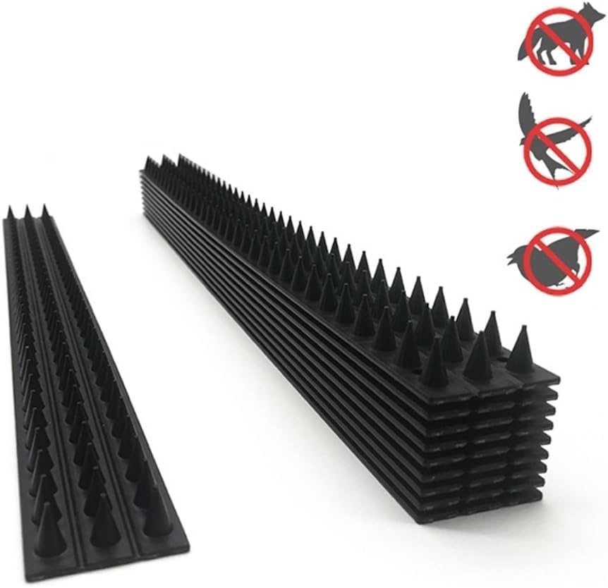 Bird Spikes for Outside,Plastic Fence Spikes anti Climb Spikes for Pigeon Cat Racoon,Windowsill Fence Roof Keeping Birds Away,Keep Birds from Building Nest (24, Black)