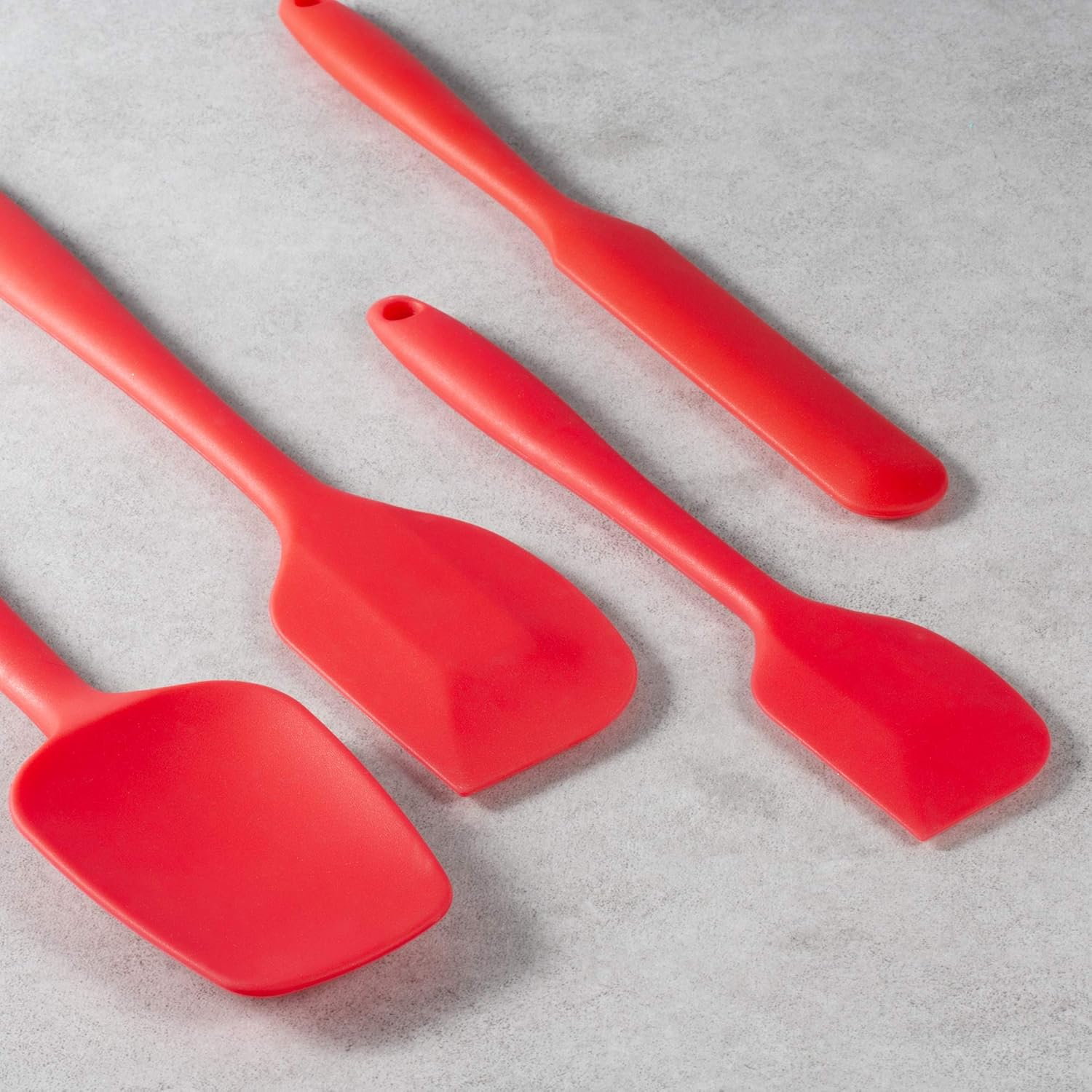 Non-Stick 4-Piece Silicone Spatula Set, High Heat-Resistant Good Grips Rubber Spatulas with Stainless Steel Core, Red image number 2