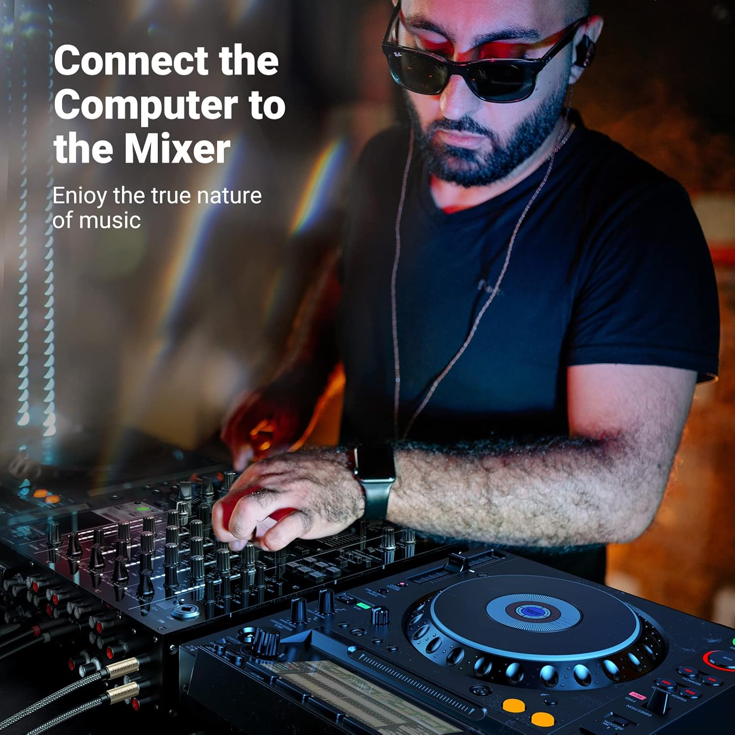 UGREEN 3.5Mm 1/8" TRS to Dual 6.35Mm 1/4" TS Mono Stereo Y-Cable Splitter Cord Compatible for Iphone, Ipod, Computer Sound Cards, CD Players, Multimedia Speakers and Home Stereo Systems, 1M image number 1