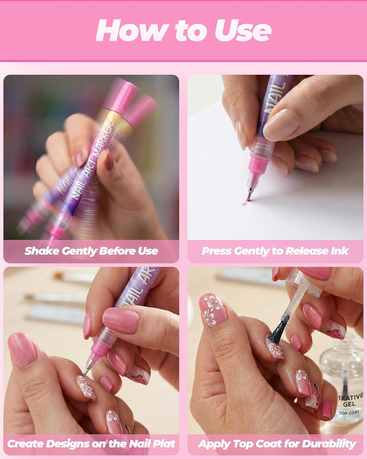 12 Color Acrylic Paint Pen Set, Nail Art Polish Pens Nail Point Graffiti Dotting Pen Drawing Painting Liner Brush for DIY Nail Art Beauty Adorn Manicure Tools image number 1