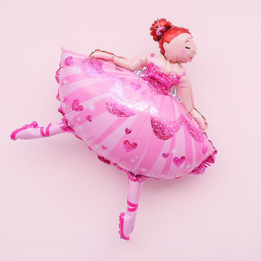 Weenkeey 3 Years Ballet Birthday Decoration Large Ballerina Balloon 3Rd Birthday Ballet Foil Balloon Pink Number 3 Balloon for Girls Birthday Party - 6 image number 4