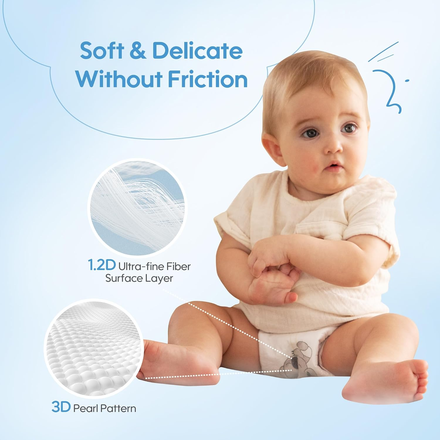 AIWIBI Nappies Size 5 (12-17Kg), 48 Count, Series Light Feather Premium Nappy, Ultra-Soft and Absorption, Hypoallergenic and Leak-Proof image number 6