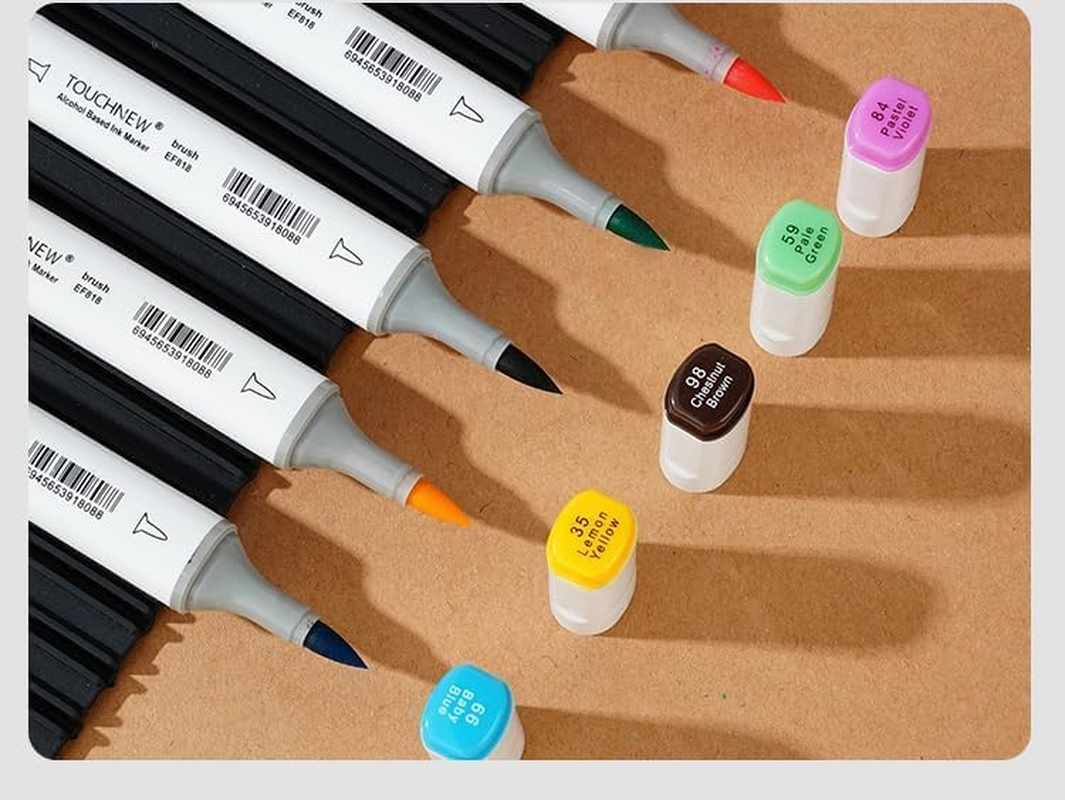 Alcohol-Based Art Markers Brush Tip: for Boys and Girls Artists Adults Coloring Drawing Sketch Animation Design - Brush Chisel Dual Tip - 60 Colors with Marker Pen Bag image number 5