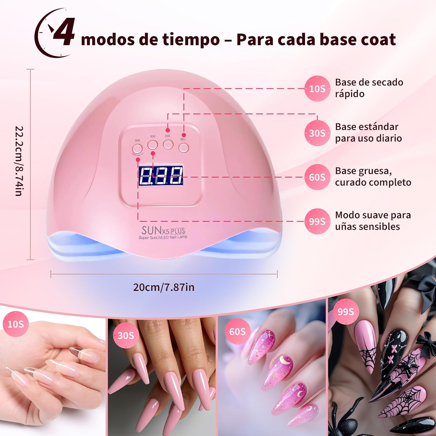 UV Nail Lamp 80 W LED Lamp for Nails with Sensor & Timer - UV Lamp for Gel Nails with 36 Leds, 4 Modes, Nail Dryer for UV Nail Polish, Manicure & Pedicure image number 5