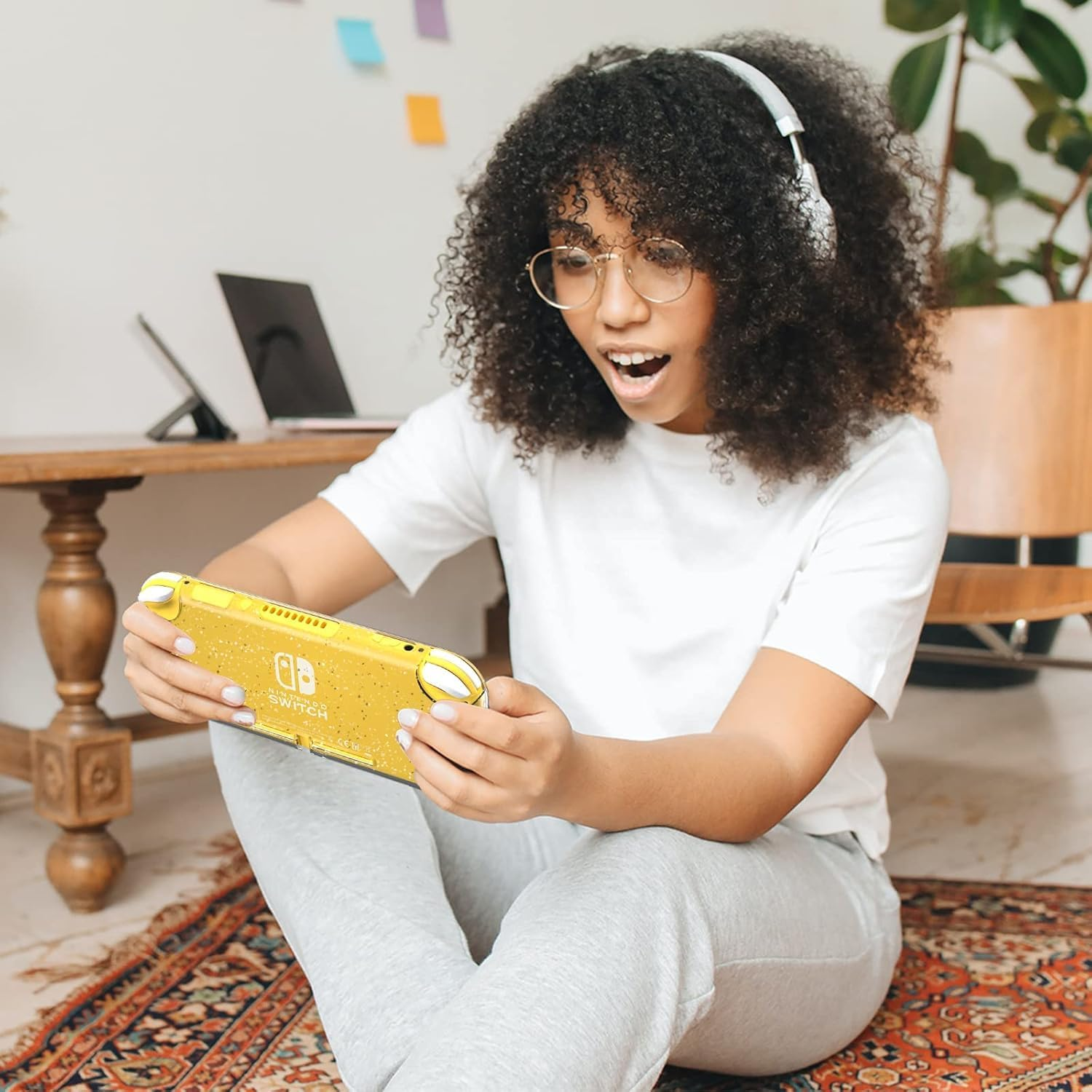 Protective Case for Nintendo Switch Lite, Glitter Bling Soft TPU Cover with Shock-Absorption and Anti-Scratch Design Protective Case - Crystal Glitter image number 6