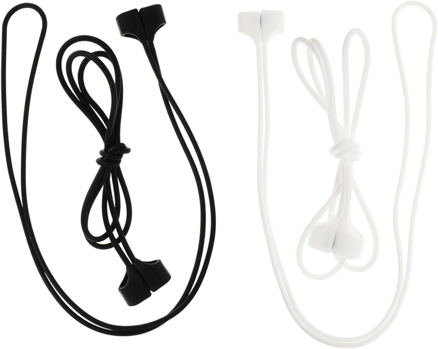 TEHAUX 4Pcs Magnetic Earphone Anti-Lost Straps for Wireless Headset Silicone Lanyards, 70Cm Open Style Anti-Theft Ropes Suitable for Travel and Daily Use, Black and White image number 4