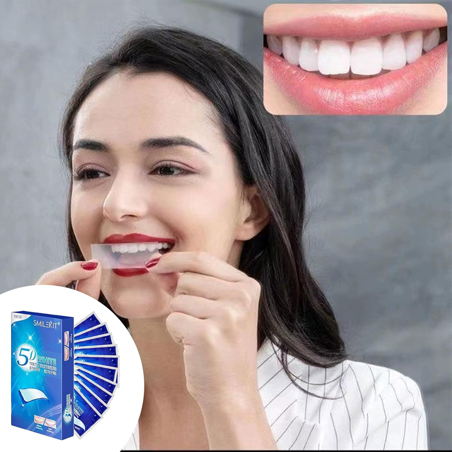 Teeth Whitening Strips 5D 14 Sets 28Pcs for Removing Smoking Coffee Stain Enamel Safe Non-Sensitive Whitening Kits for Home Use image number 5