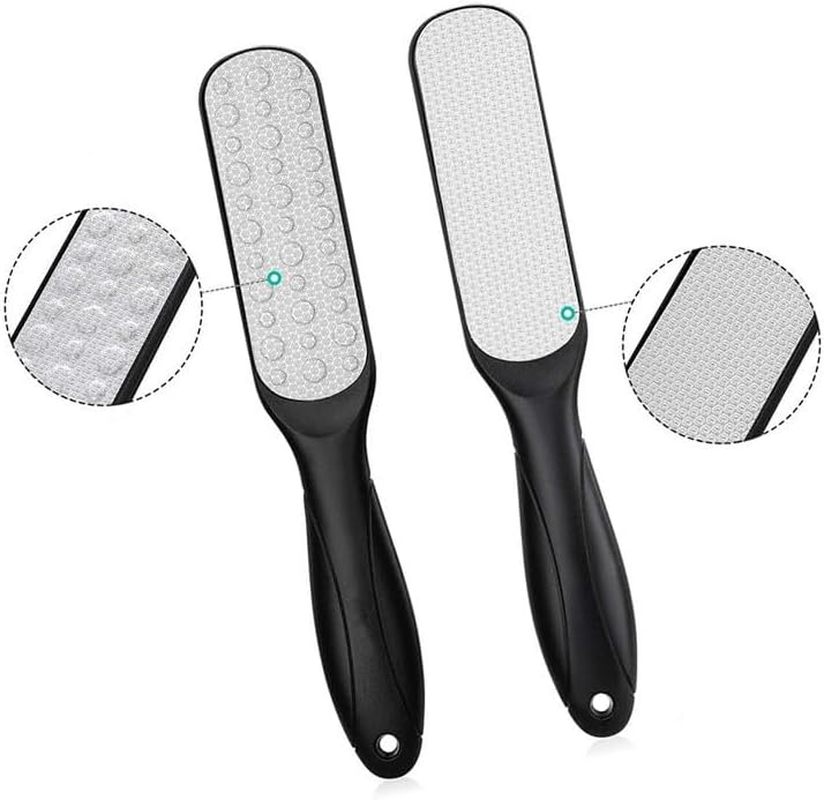 Foot Files Callus Remover, 2 Pcs Stainless Steel Foot Rasp and Dual Sided Foot File Professional Pedicure Tools (Style1, One Size)