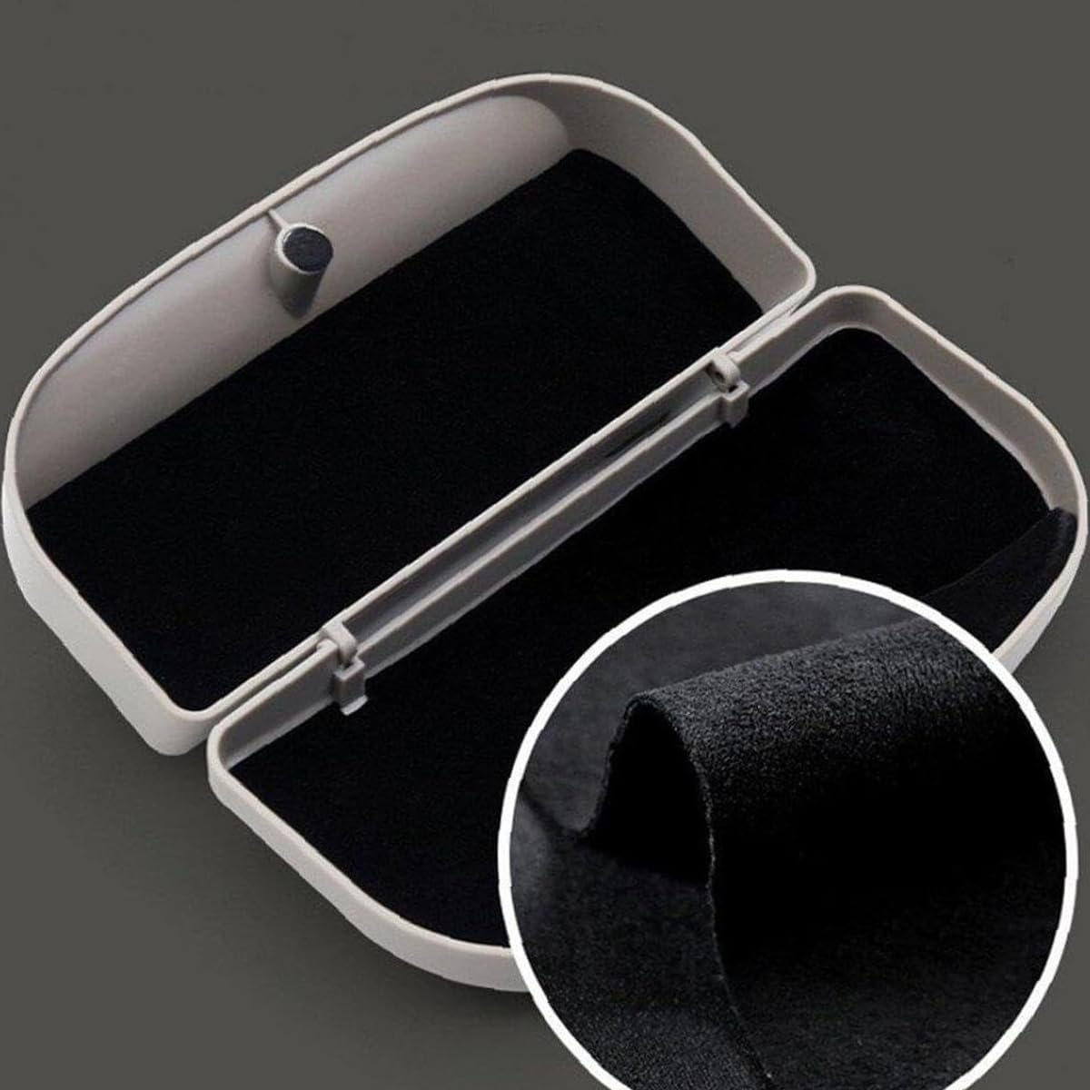 AIMALL Multi-Function Car Visor Glasses Case, Safety Glasses Storage Box with Magnetic Closure, Durable Sunglass Holder for Most Vehicles, 6.69X3.15X1.54 Inch - Black image number 6