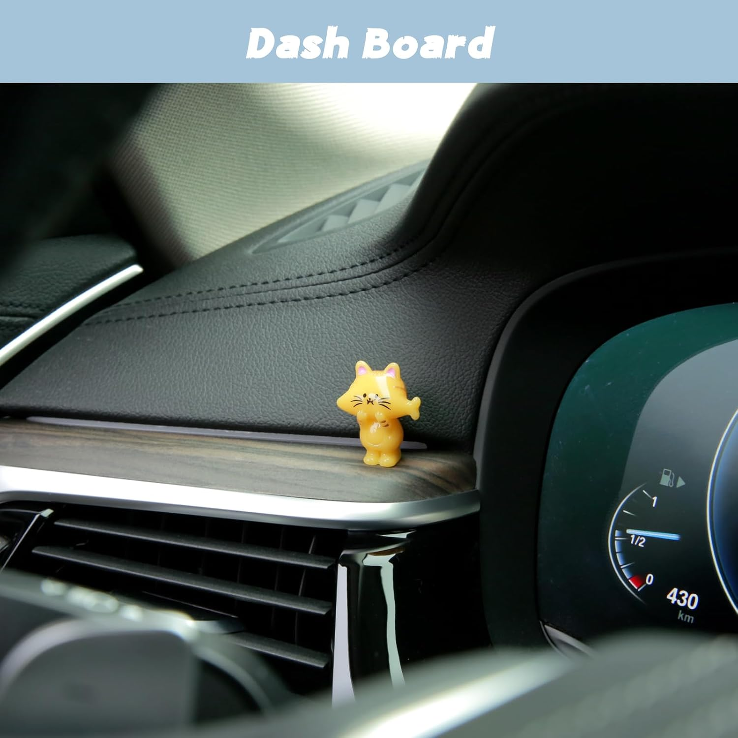 YGMONER Set of 6 Cute Mini Cat Eats Fish Car Dashboard Decorations Funny Car Decor Kawaii Car Interior Accessories for Women Gifts image number 2