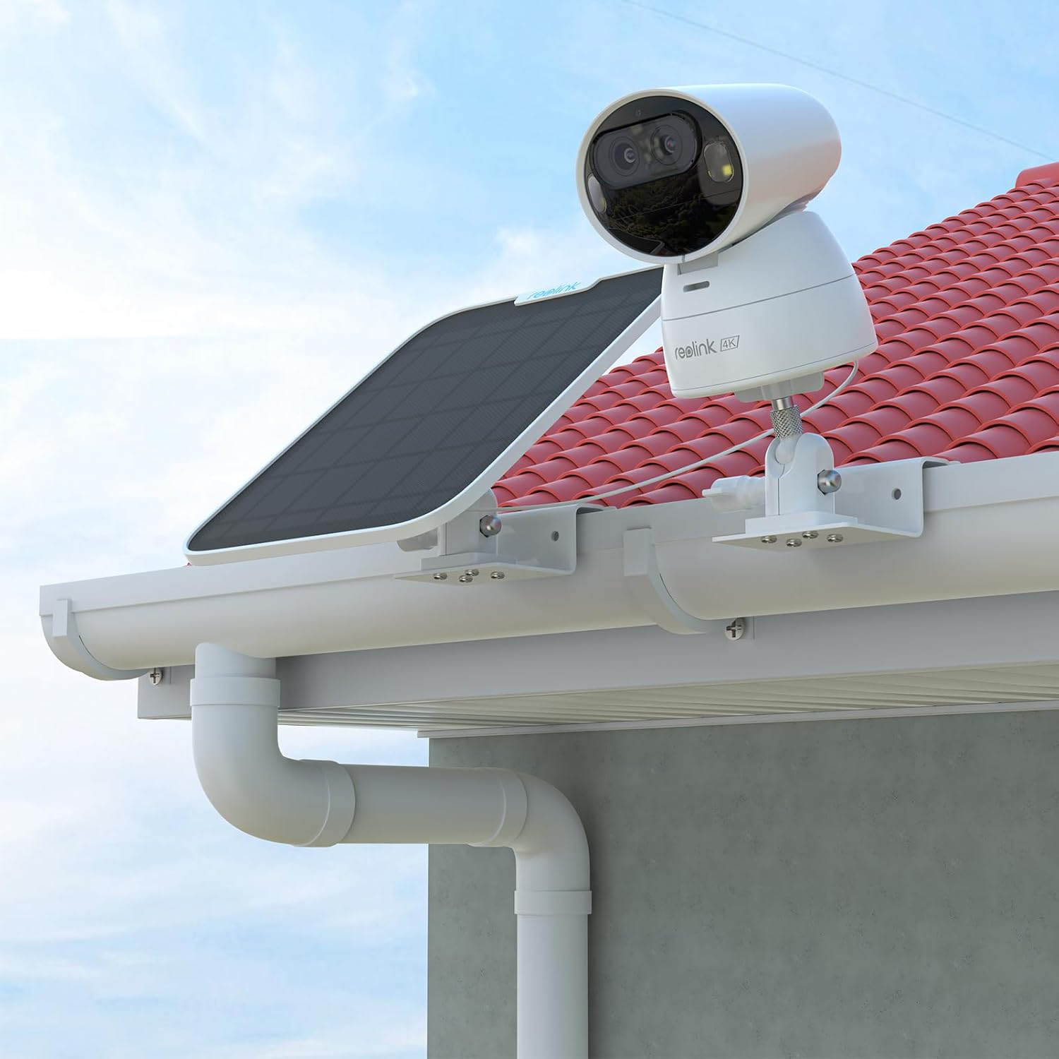 HOLACA Weatherproof Gutter Mount for Reolink Argus Track 4K&Solar Panel- Dual Security Camera and Solar Panel Brackets with Installation Adapter image number 3