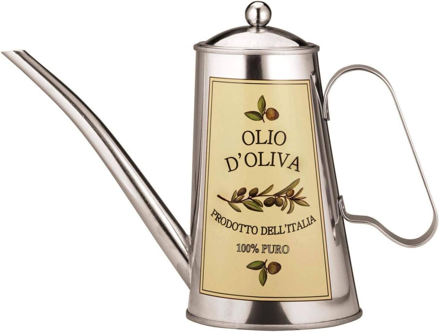 Avanti Veneto Decorative round Oil Can, 500 Ml Capacity, Silver (16428) image number 1