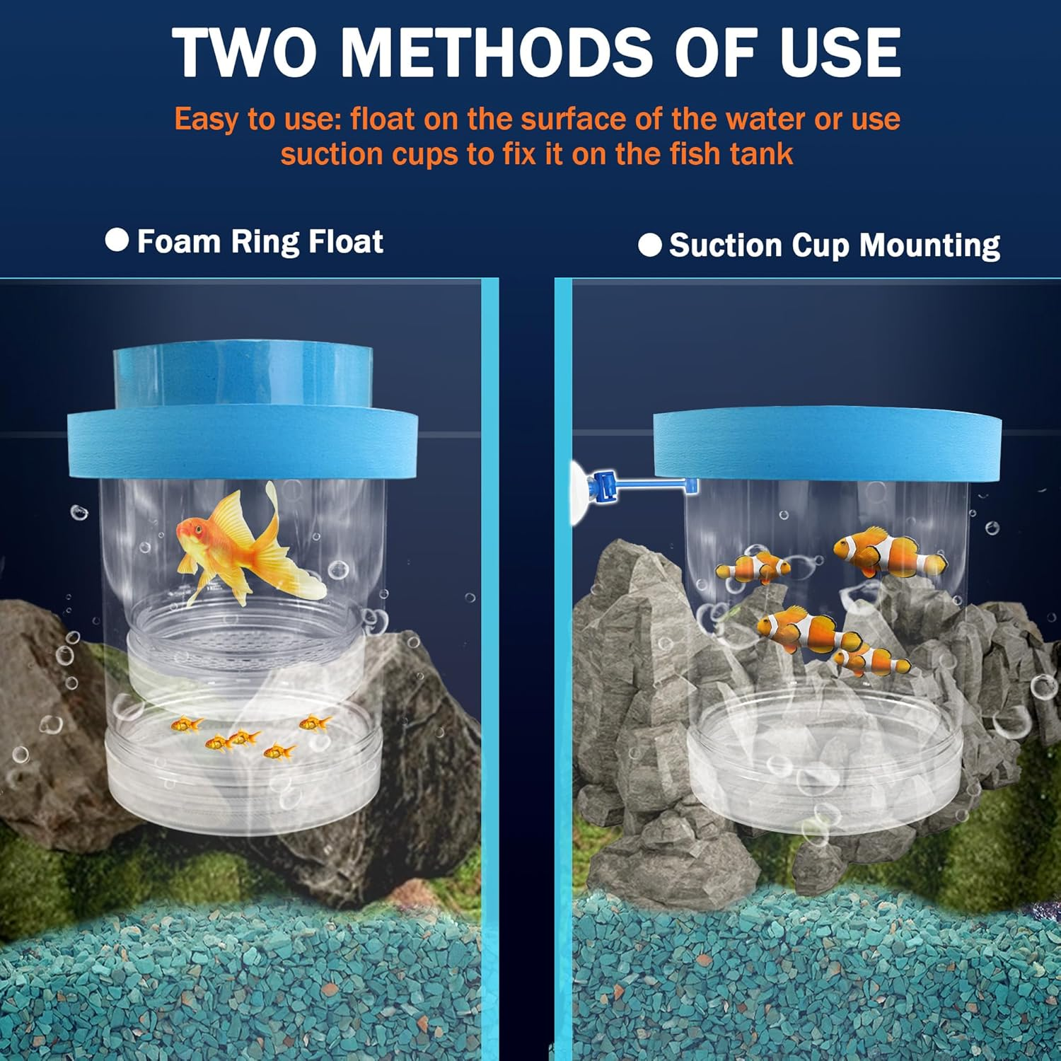 Small Floating Fish Breeding Box, Plastic Breeding Box for Fish Tank with Suction Cup, Clear Aquarium Divider Incubator, Adjustable Isolation Hatchery for Shrimp Guppy (Small) image number 5