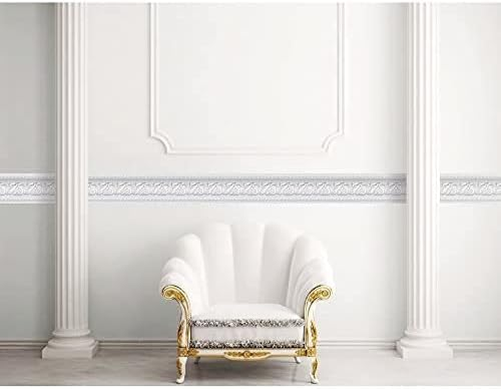 Royal Tulip Peel and Stick Wall Border Easy to Apply (Neutral Gray) - Gray image number 5