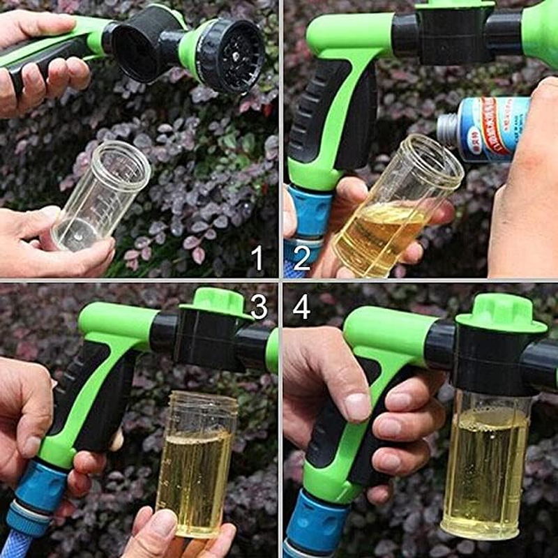 Garden Hose Nozzle Car Wash Foam Gun with Soap Dispenser Bottle Car Washing Watering Plants Pet Washing Sprayer image number 1
