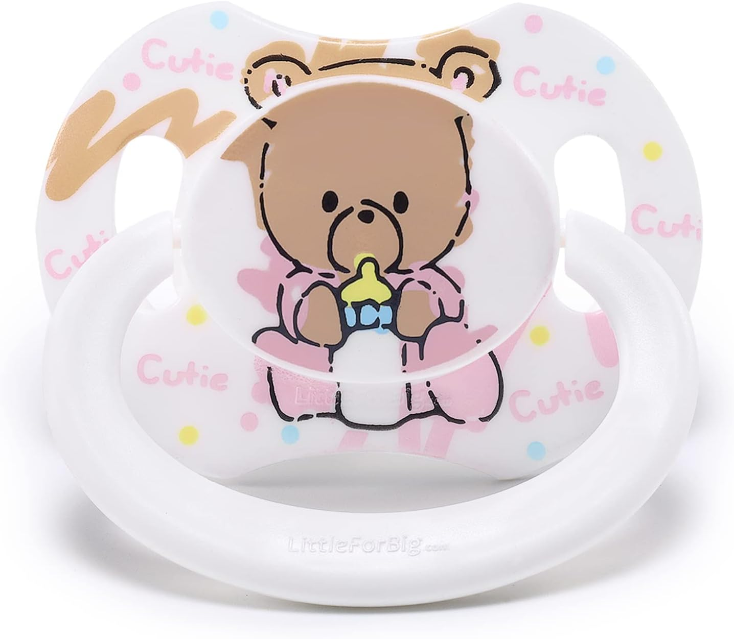Littleforbig Bigshield Generation-Ii Big Sized Pacifier Cuties Pattern White Bear image number 3