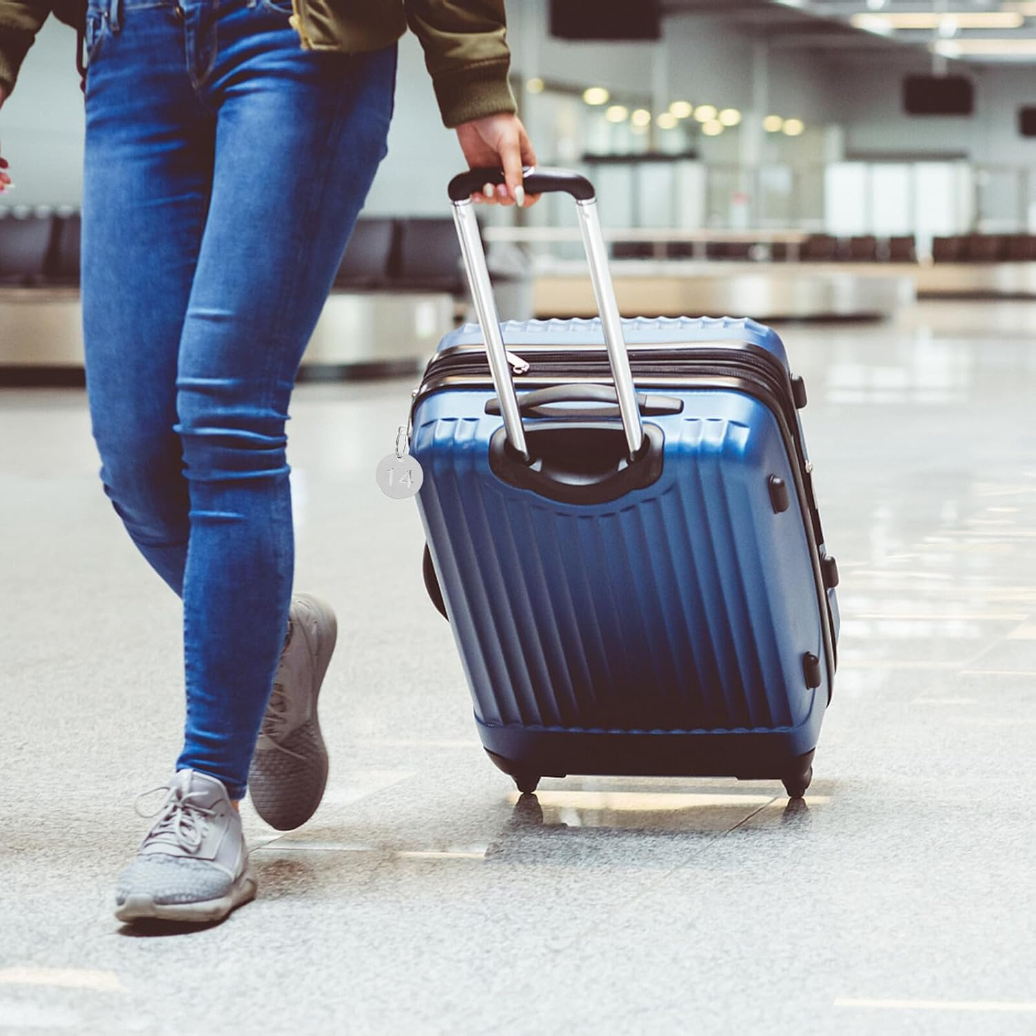 MUCKLILY Stainless Steel Numbered Key Tags Hollow round Metal Key Labels for Travel Luggage Organizing 20Pcs Set image number 3