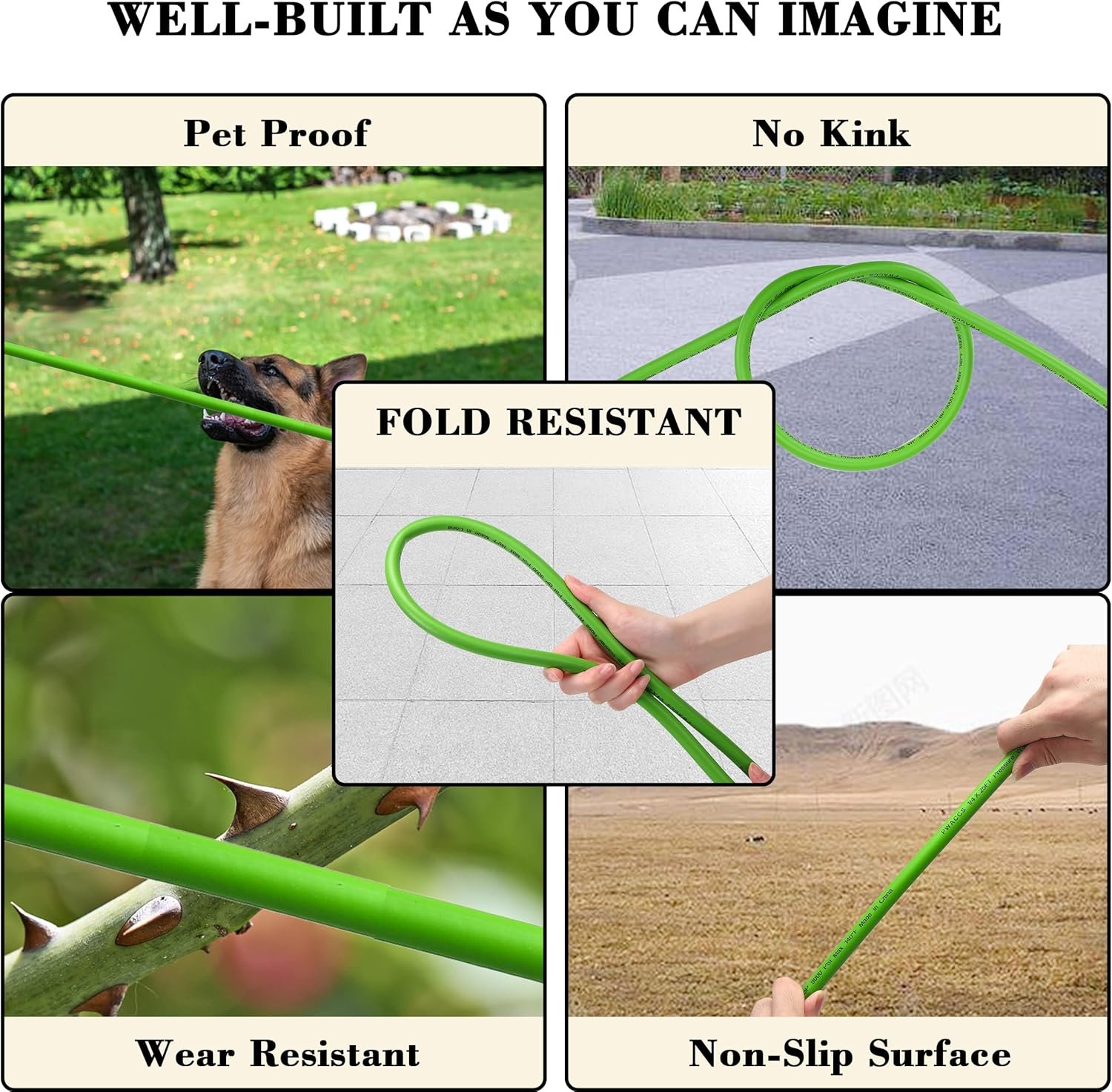 PWACCS Pressure Washer Hose for Power Washer &ndash; 3600 PSI High Pressure Replacement Hose &ndash; 1/4" X 25 FT Flexible Power Washing Extension Hose &ndash; Compatible with M22 Fittings image number 5