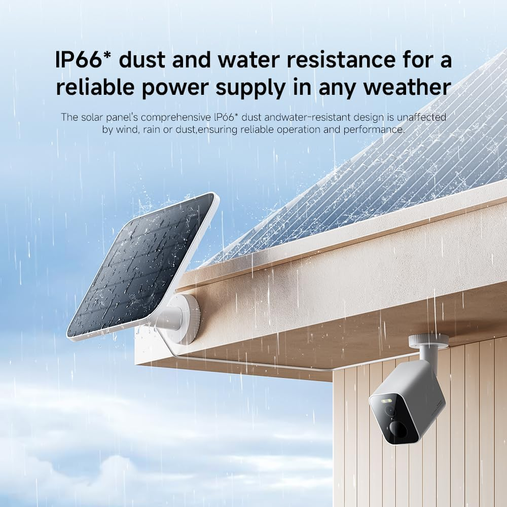 Xiaomi Solar Panel for Outdoor Camera BW300 and BW500. 5W High Power Load, USB-C Waterproof Connector, IP66 Dust and Water-Resistance