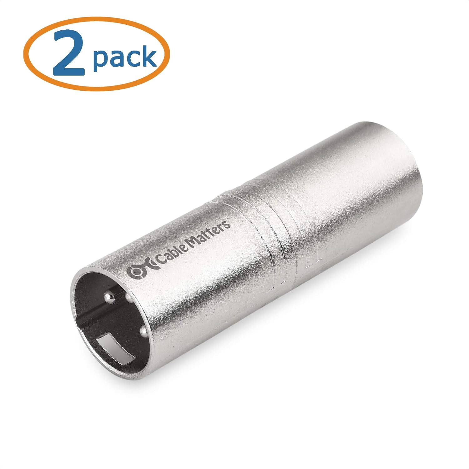 Cable Matters 2-Pack XLR to XLR Gender Changer Adapter - Male to Male