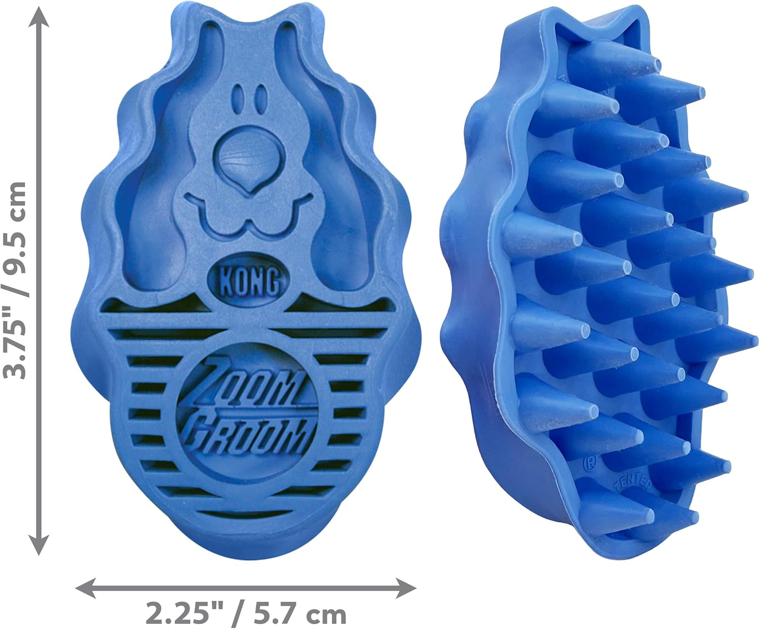 KONG - Zoom Groom Dog Brush, Groom and Massage While Removing Loose Hair and Dead Skin - Blue image number 4