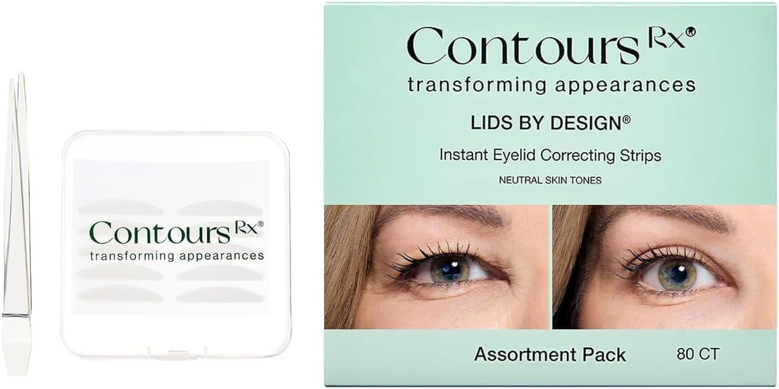 Contours Rx Lids by Design - Medical Grade Eyelid Correcting Strips for Heavy, Hooded, & Droopy Lids - Transparent, Anti-Aging, and Hypoallergenic Eyelid Tape - (4Mm - 7Mm) Assortment Pack, 80Ct image number 4