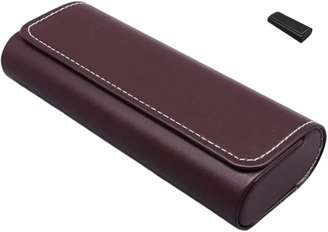 Hard Shell Eyeglasses Case,1 Pcs Portable Sunglass Case Lightweight PU Leather Eyeglass Case