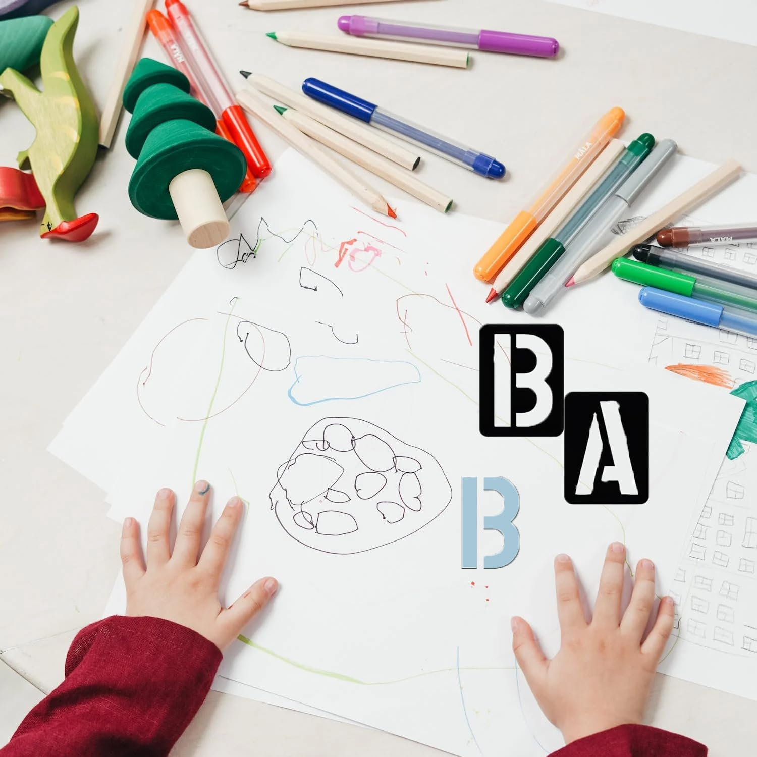 Plastic Letter Stencils Set, 42Pcs Reusable Waterproof Spray-Painted Alphabet Stencils for DIY Craft, Large Calligraphy Letter and Number Templates with Smoth Edges for Painting on Wall, Wood image number 3